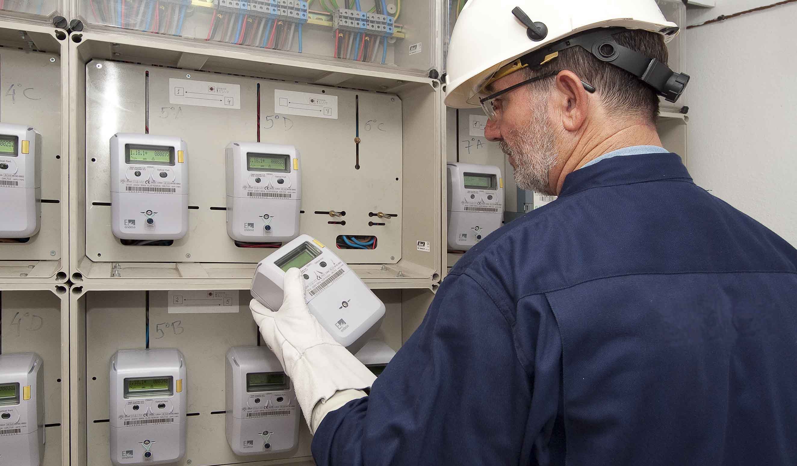 Operator working on a centralised meter system